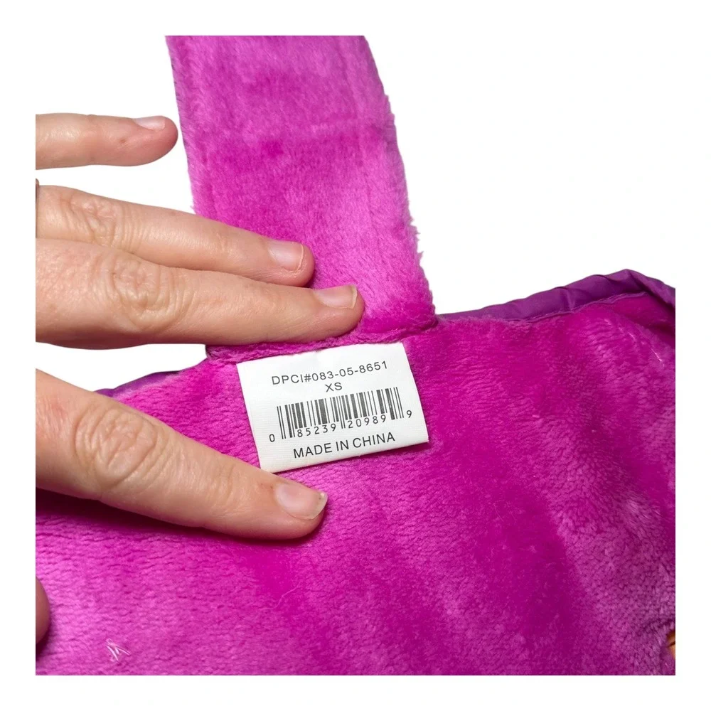 Vibrant Unbranded Dog Puffer Vest XS Pink Purple Colorblock Fleece Lined Quilted